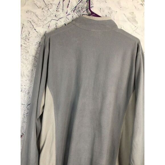 Columbia Large Mens Fleece Pullover Sweater Light Gray 1/3 Zip High/Mock Neck - Picture 7 of 12